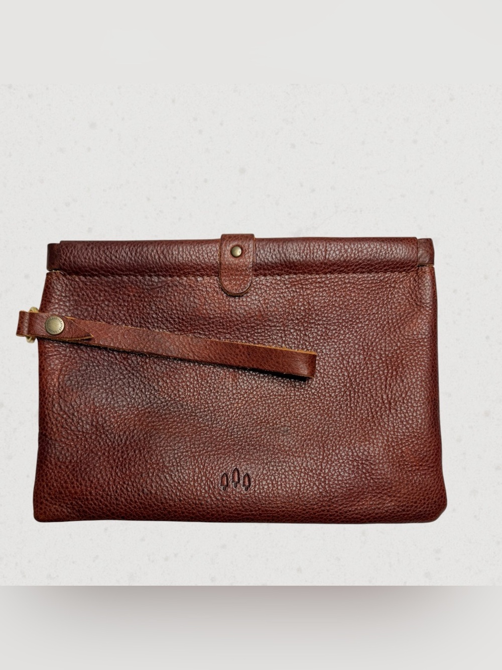 Portland Leather Famed Framed Clutch in Nutmeg